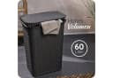 Novaliv Wäschekorb 60L Schwarz mit Deckel Rattanoptik Bild 4