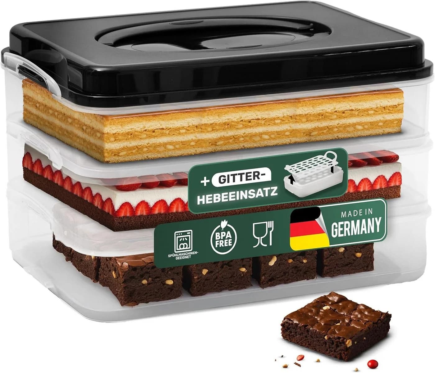 Novaliv Kuchen-Transportbox Transparent mit Klickverschluss - Bild 2