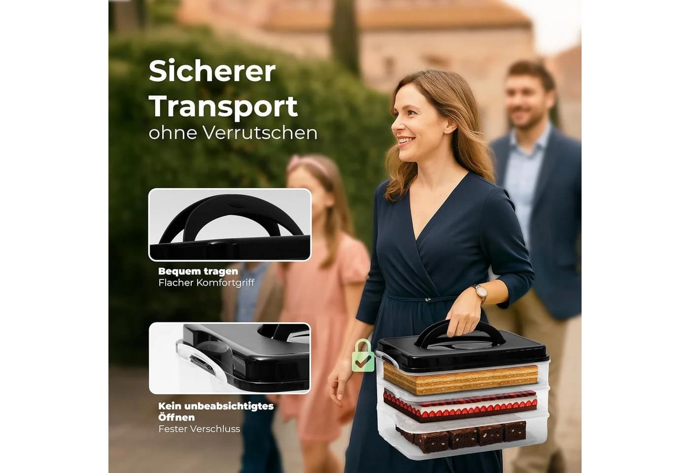 Novaliv Kuchen-Transportbox Transparent mit Klickverschluss - Bild 3
