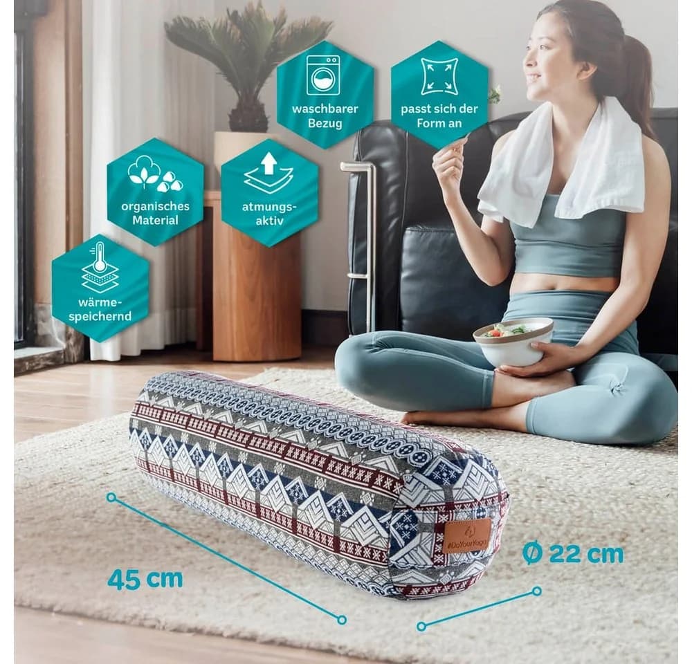 #DoYourYoga Yoga-Bolster Tarik mit Bio-Buchweizenschalen - Bild 4