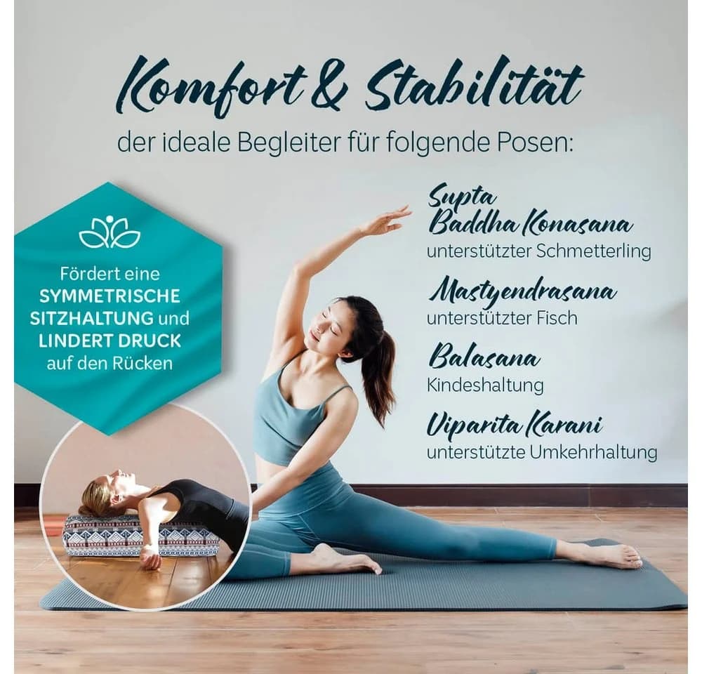 #DoYourYoga Yoga-Bolster Tarik mit Bio-Buchweizenschalen - Bild 5