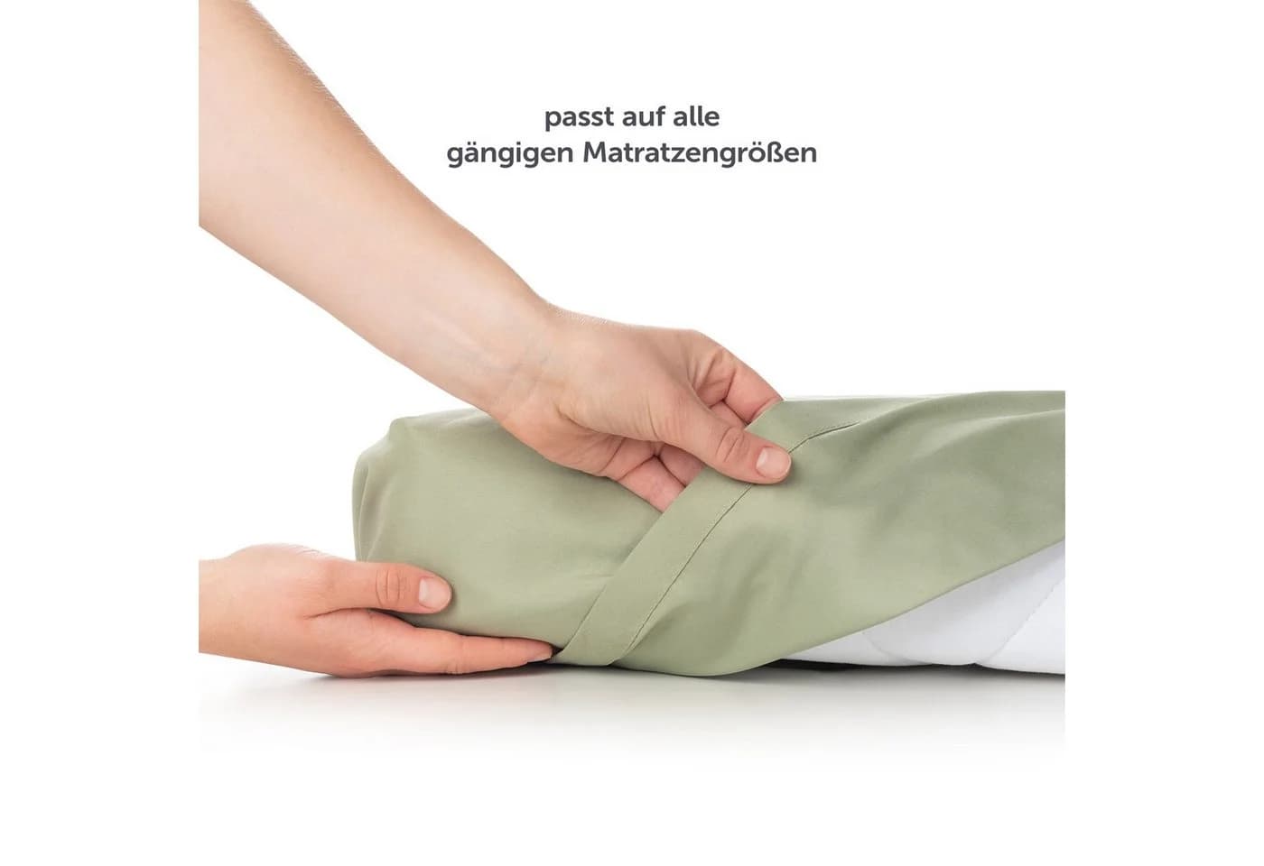 Blumtal Bettlaken Olivgrün Mikrofaser ohne Gummizug - Bild 4
