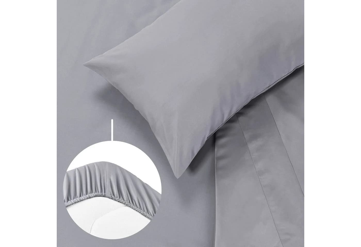 Blumtal Bettlaken Set Grau Mikrofaser 3-teilig - Bild 3