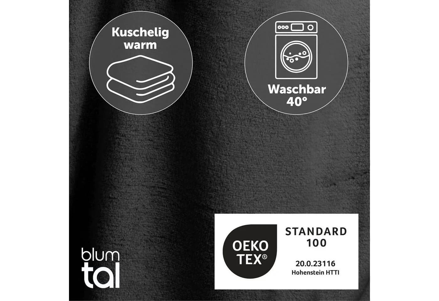 Blumtal Wohndecke Ärmeldecke Unisex Grau OEKO-TEX - Bild 4