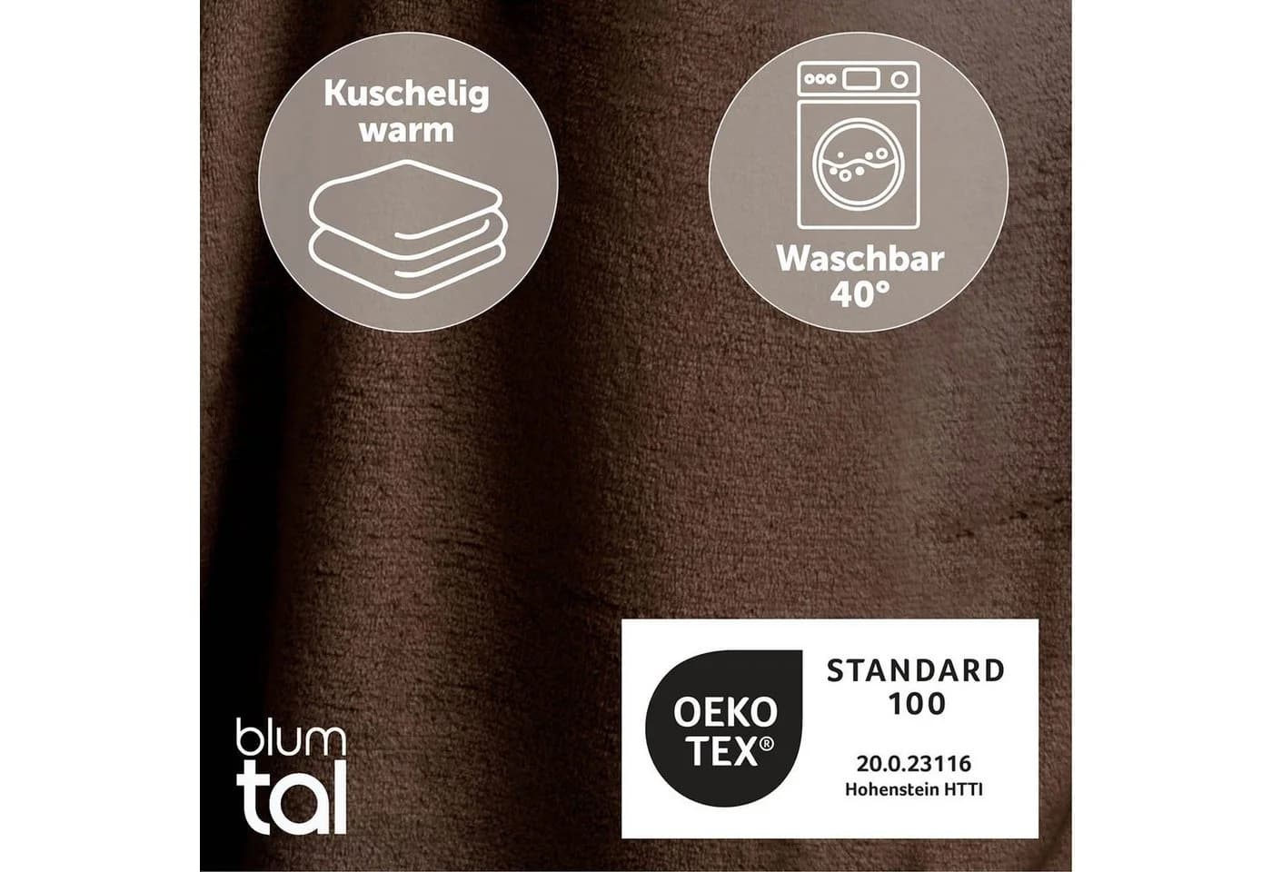 Blumtal Wohndecke mit Ärmeln Dunkelbraun Kuscheldecke mit Fußsack - Bild 4