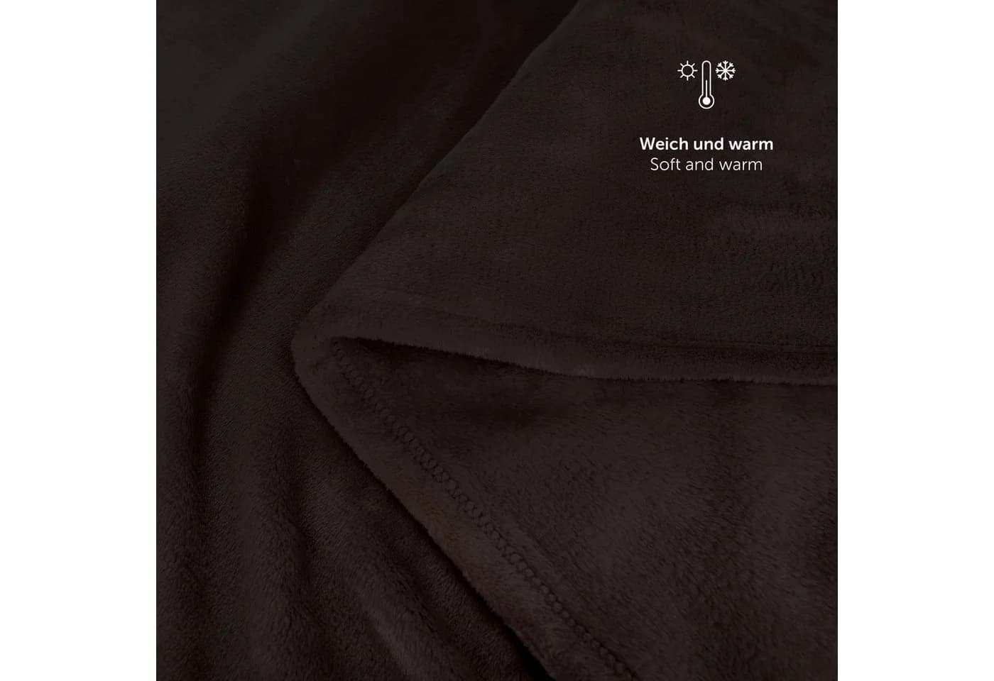 Blumtal Wohndecke mit Ärmeln Dunkelbraun Kuscheldecke mit Fußsack - Bild 5