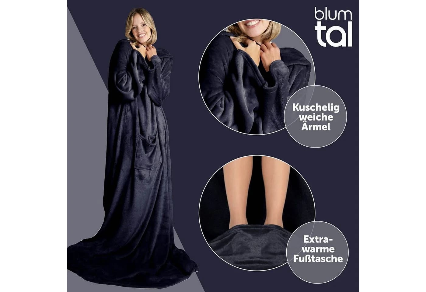 Blumtal Kuscheldecke mit Ärmeln und Fußsack