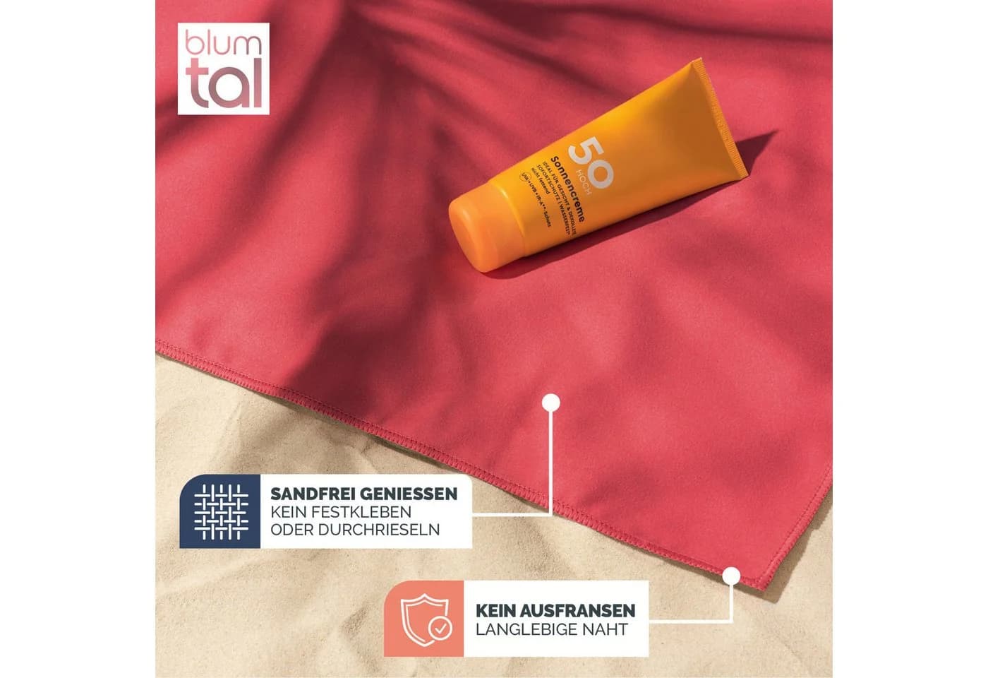 Blumtal Mikrofaser Sporthandtuch Rosa Kompakt & Schnelltrocknend