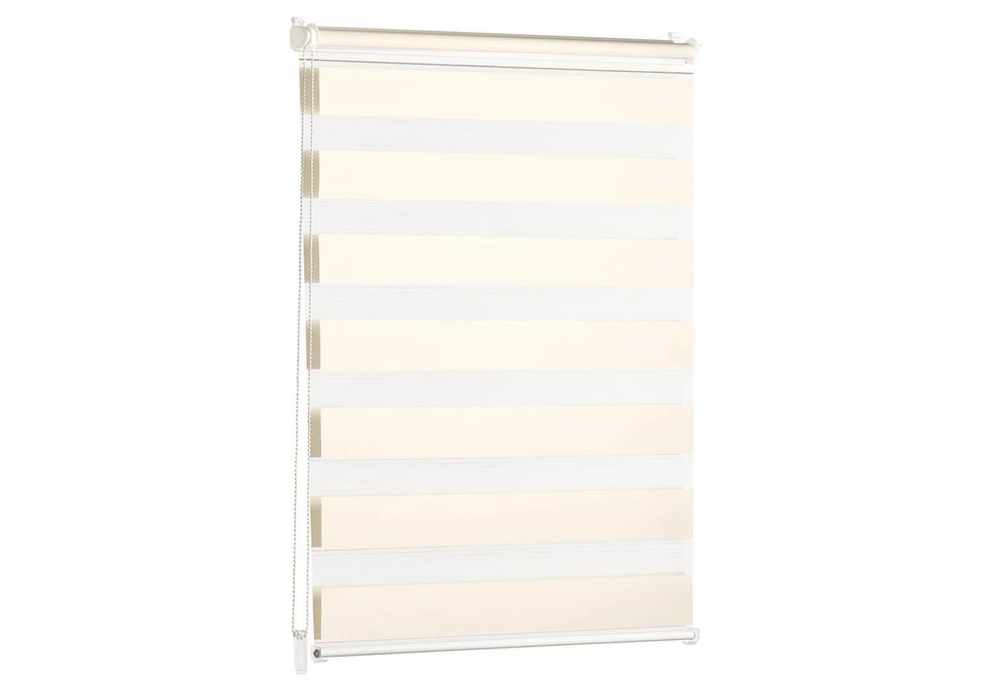 Blumtal Doppelrollo Klemmfix Fenster ohne Bohren Verdunkelung Beige/Weiss - Bild 2
