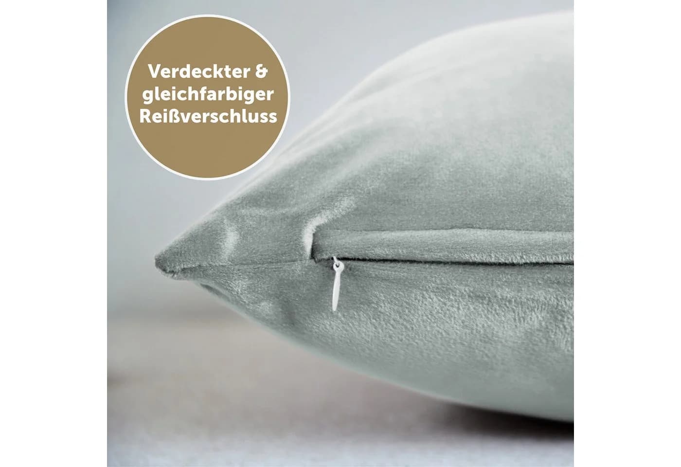 Blumtal Kissenbezug 2er Set - dekorativer Samt Kissenbezug mit verstecktem Reißverschluss, Kissenhülle für Zierkissen, waschbar - Bild 4