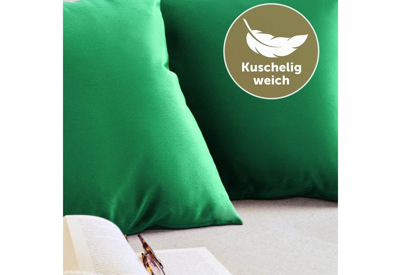 Blumtal Kissenbezug 2er Set - Samt Kissenbezug mit verstecktem Reißverschluss, Kissenhülle für Zierkissen, waschbar - Bild 3