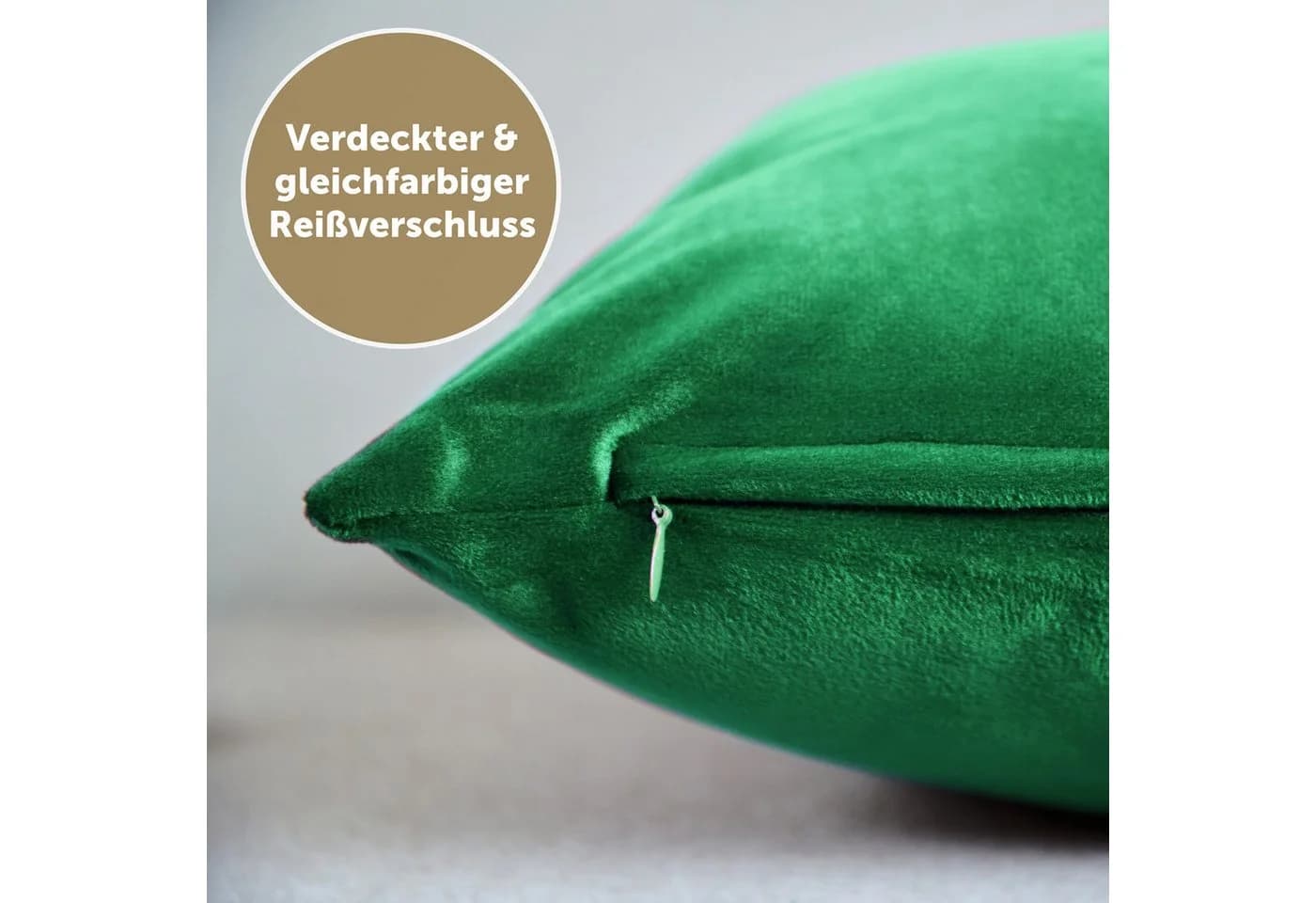 Blumtal Kissenbezug 2er Set - Samt Kissenbezug mit verstecktem Reißverschluss, Kissenhülle für Zierkissen, waschbar - Bild 4