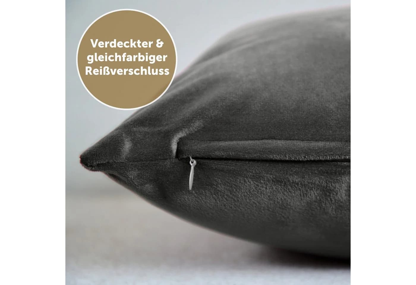 Blumtal Kissenbezug 2er Set - Samt Kissenhülle mit Reißverschluss - Bild 4