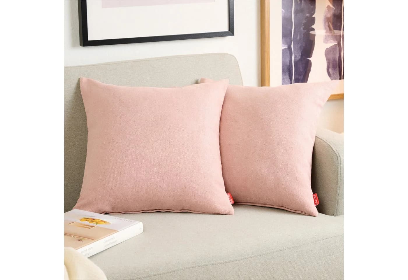 Blumtal Kissenbezug Chenille 2er Set Rosa Versteckter Reißverschluss - Bild 2