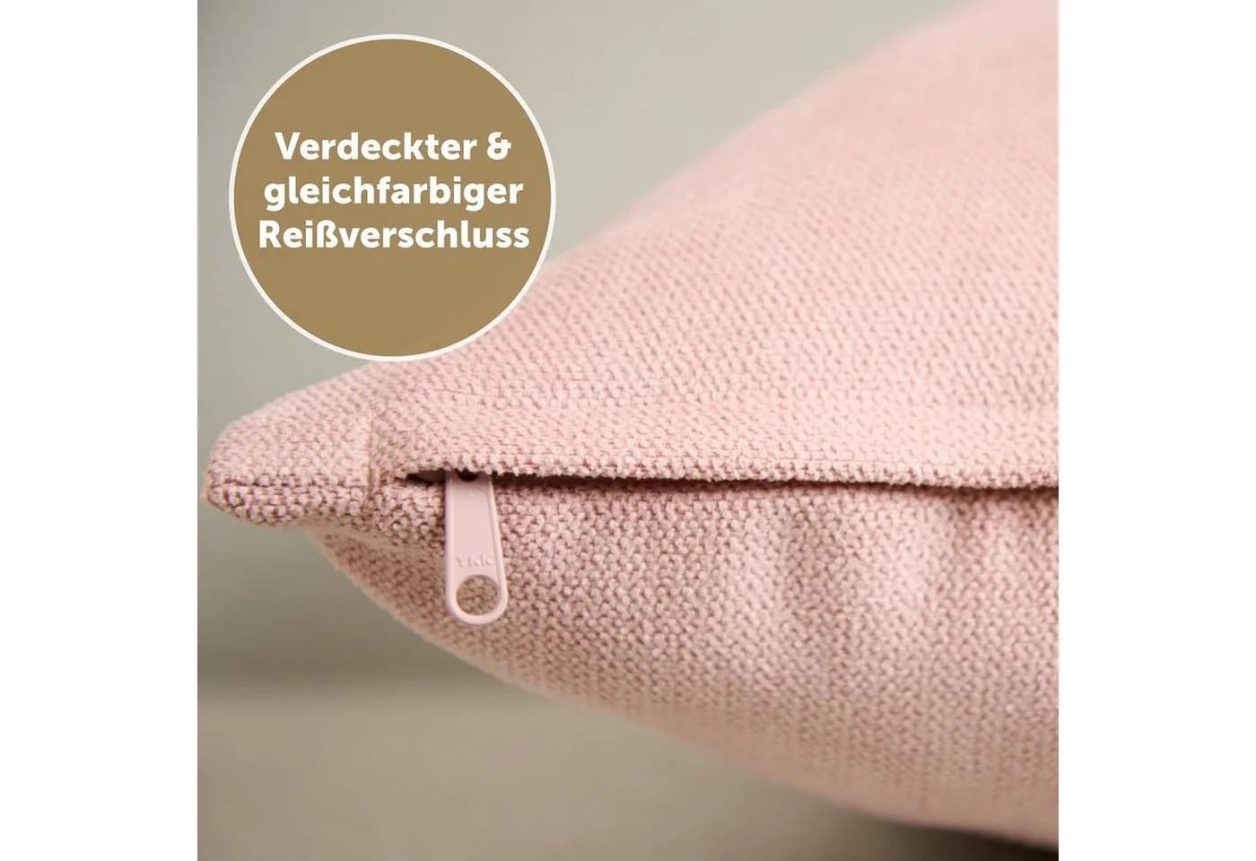Blumtal Kissenbezug Chenille 2er Set Rosa Versteckter Reißverschluss - Bild 3