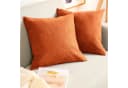 Blumtal Chenille Kissenbezug Kuscheliges Zierkissen 2er Set Orange Bild 2