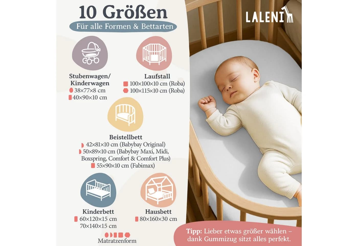 Laleni Spannbettlaken 2er Set Weiß Baumwolle Jersey Gummizug