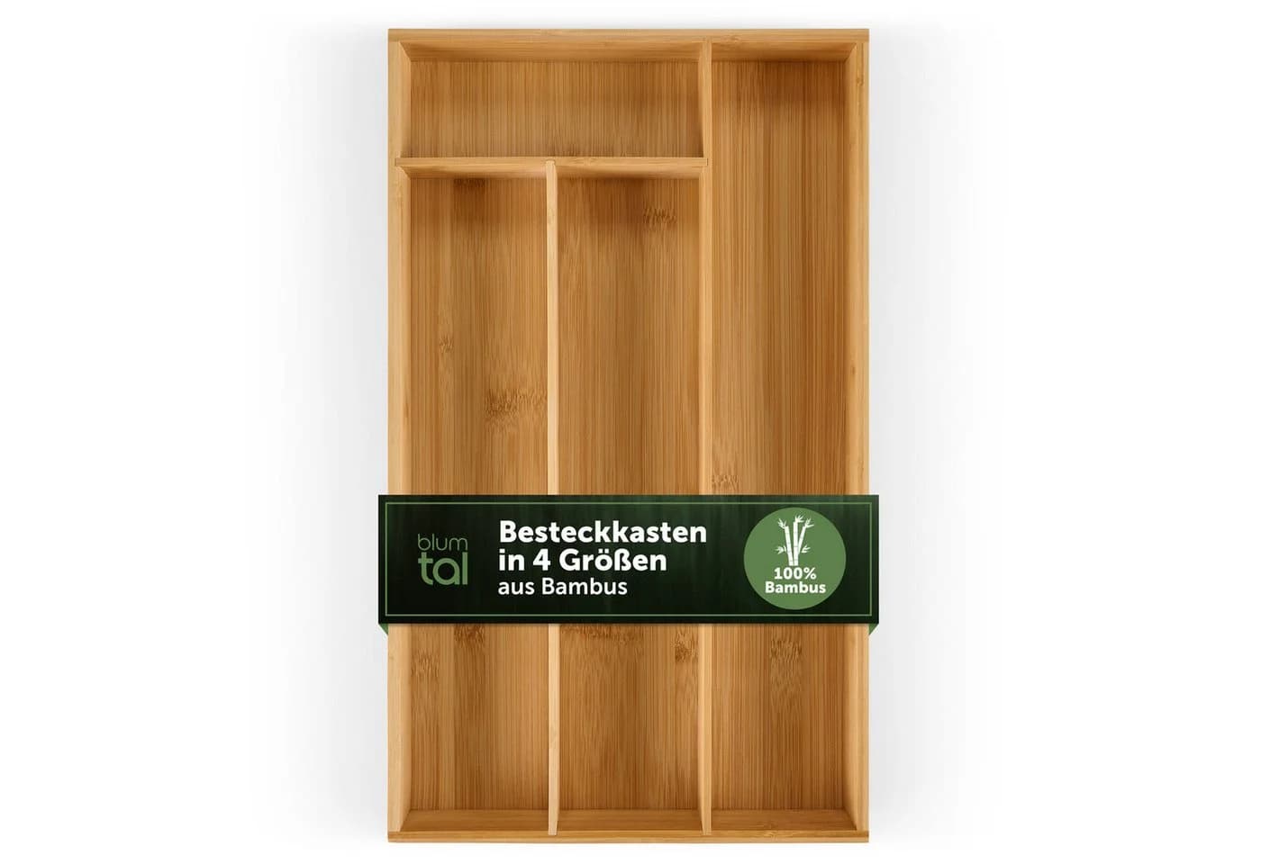 Blumtal Bambus Besteckkasten Einlagen Organizer 4-5 Fächer - Bild 2