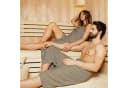 Blumtal Saunatuch Set 2-tlg. Premium Frottier Beige Bild 1
