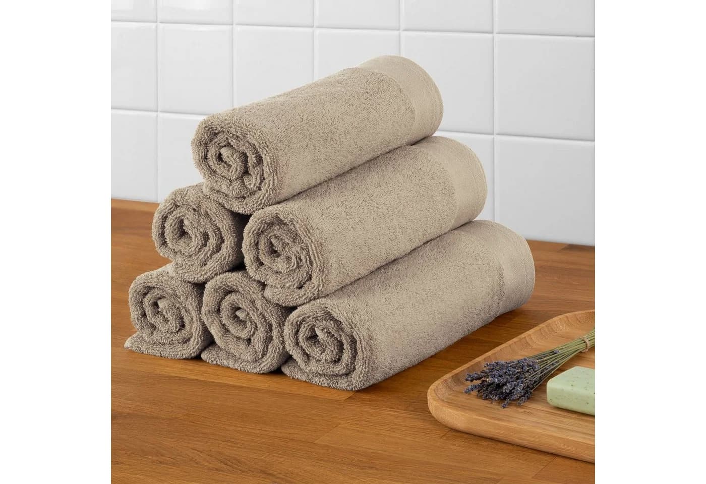 Blumtal Saunatuch Set 2-tlg. Premium Frottier Beige - Bild 5