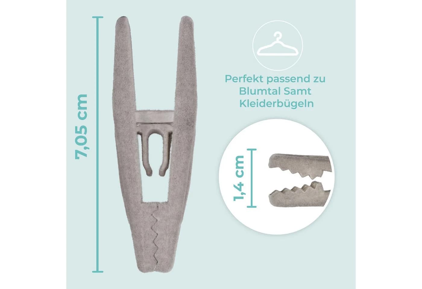 Blumtal Kleiderbügel 30-tlg. Grau Rutschfest Samtoptik - Bild 5