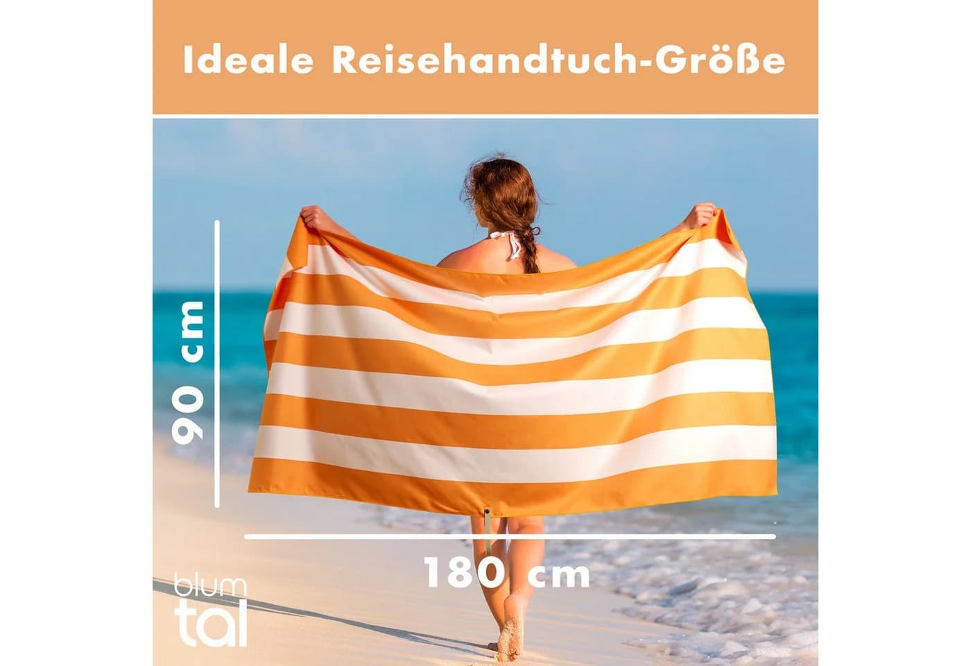 Blumtal Strandhandtuch Gelb Mikrofaser Wellen-Muster