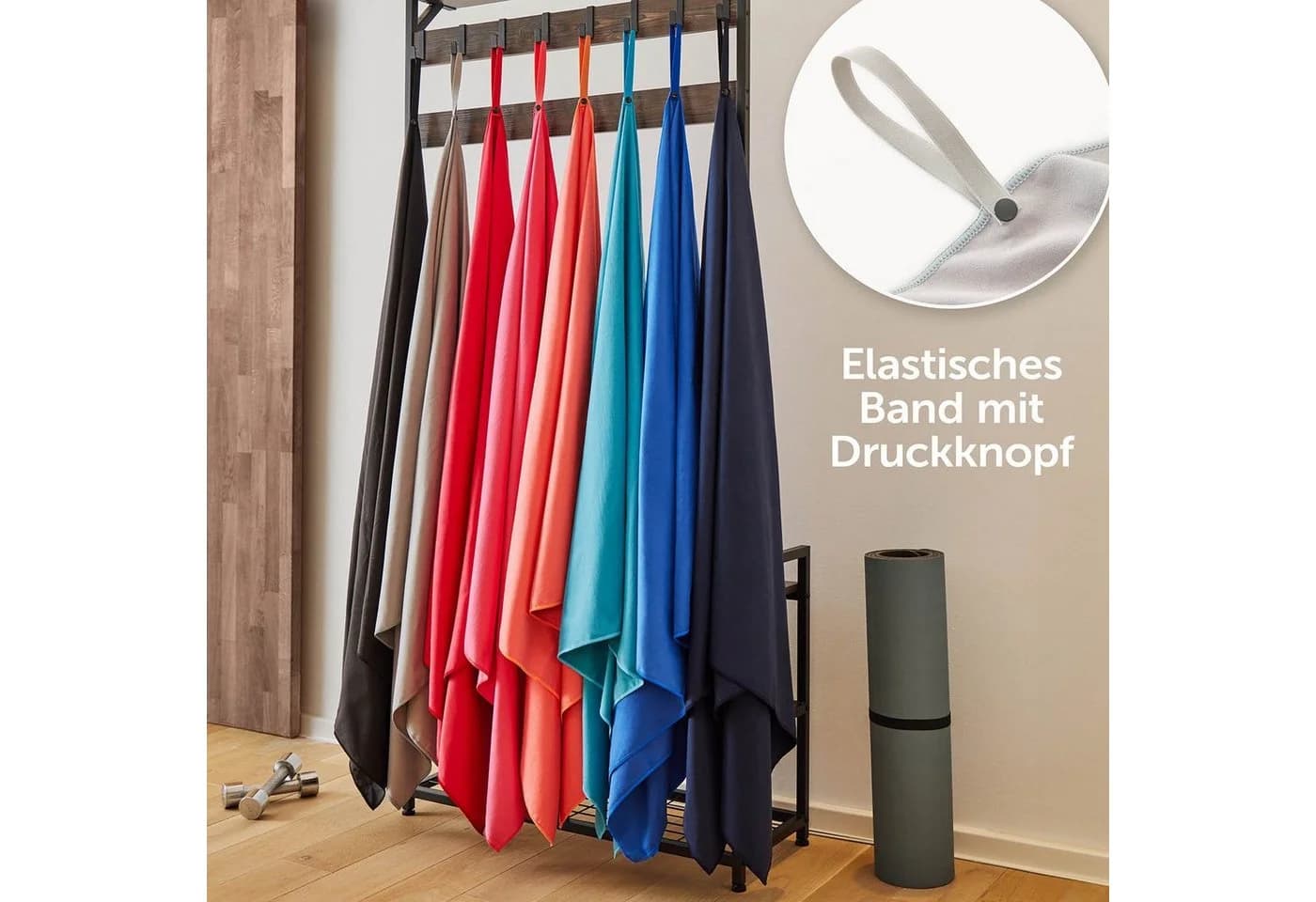 Blumtal Fitness Handtuch 2er Set Mikrofaser Grau