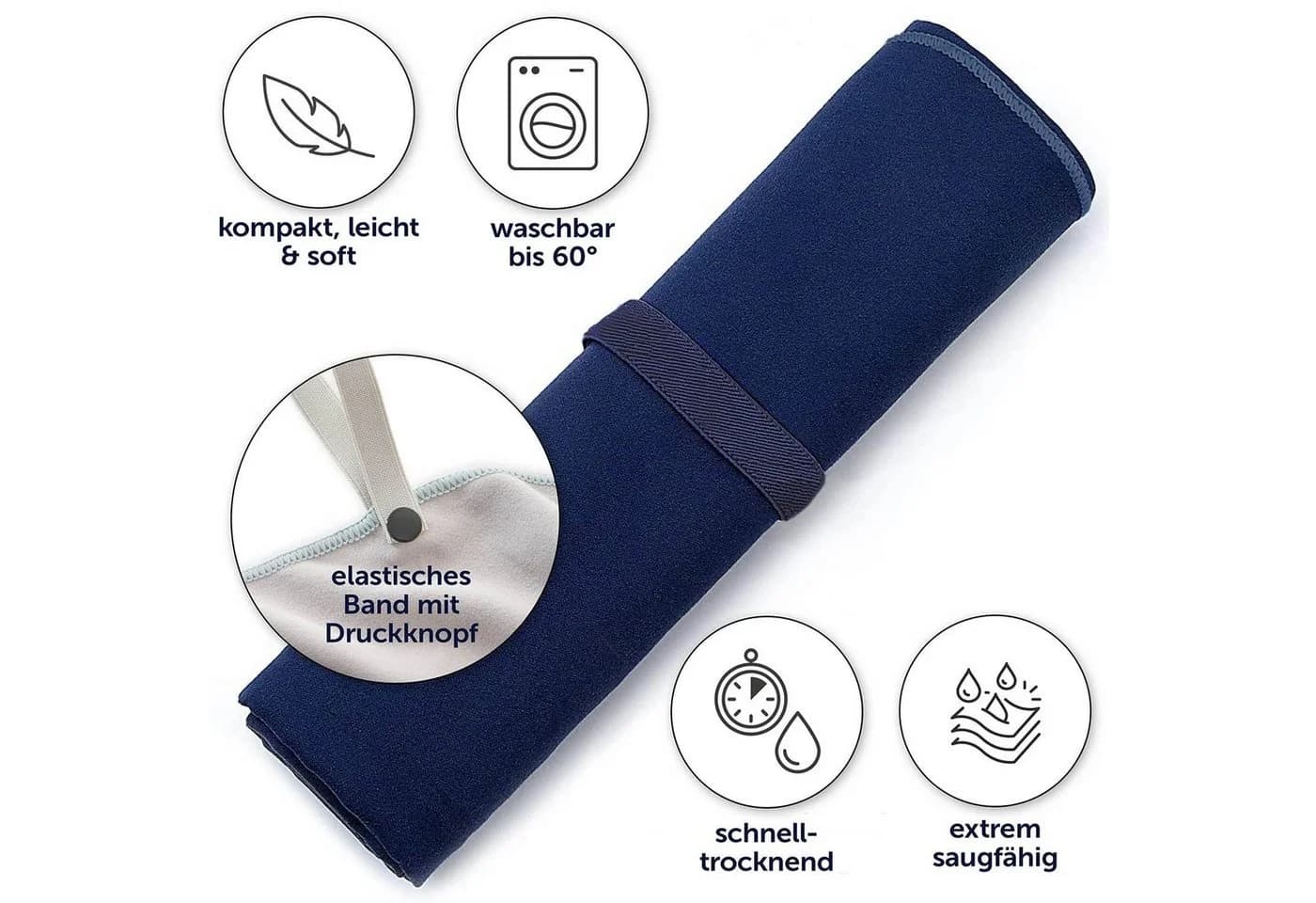 Blumtal Fitness Handtuch 2er Set Mikrofaser Grau - Bild 4