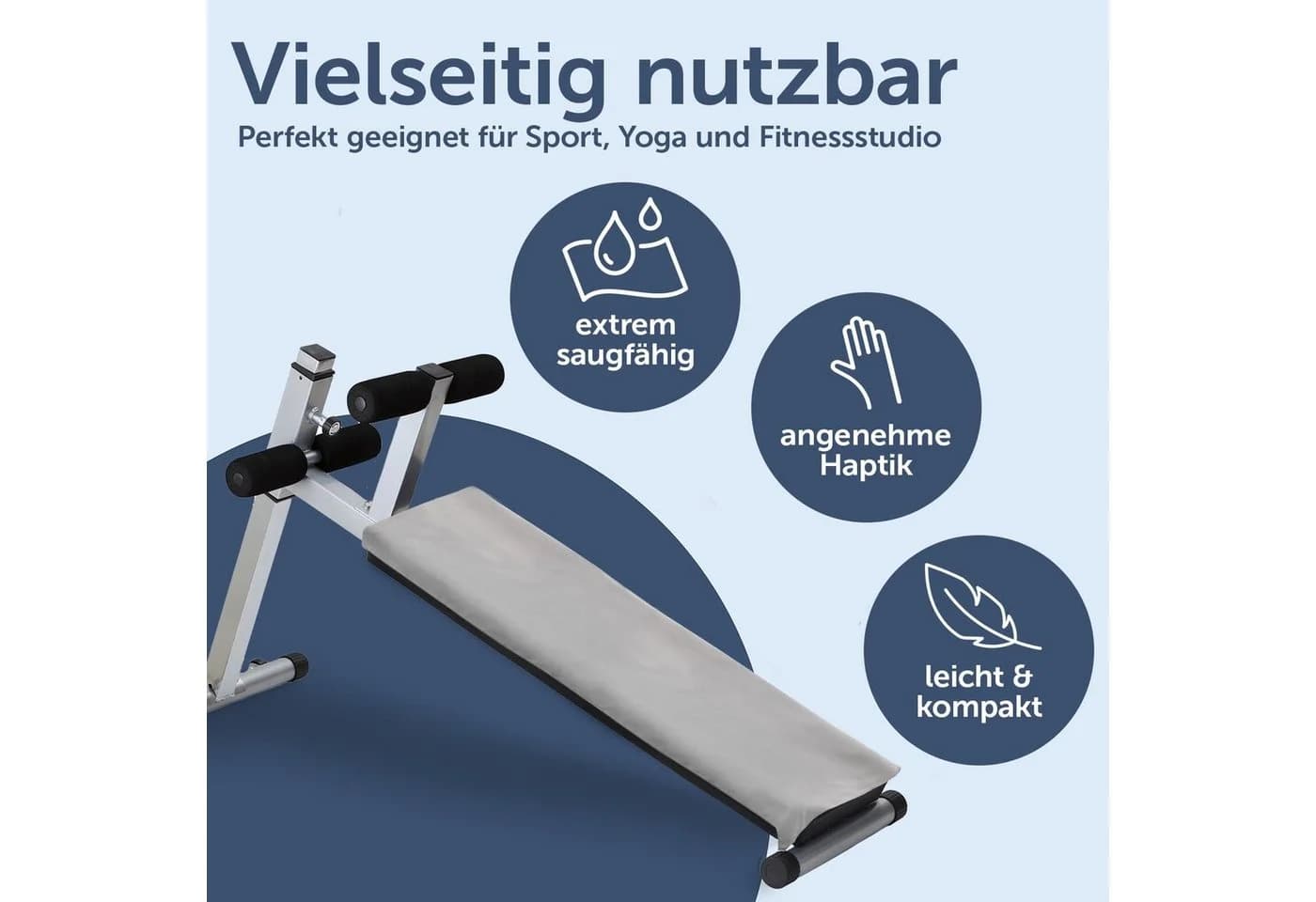 Blumtal Fitness Handtuch 2er Set Mikrofaser Grau - Bild 5