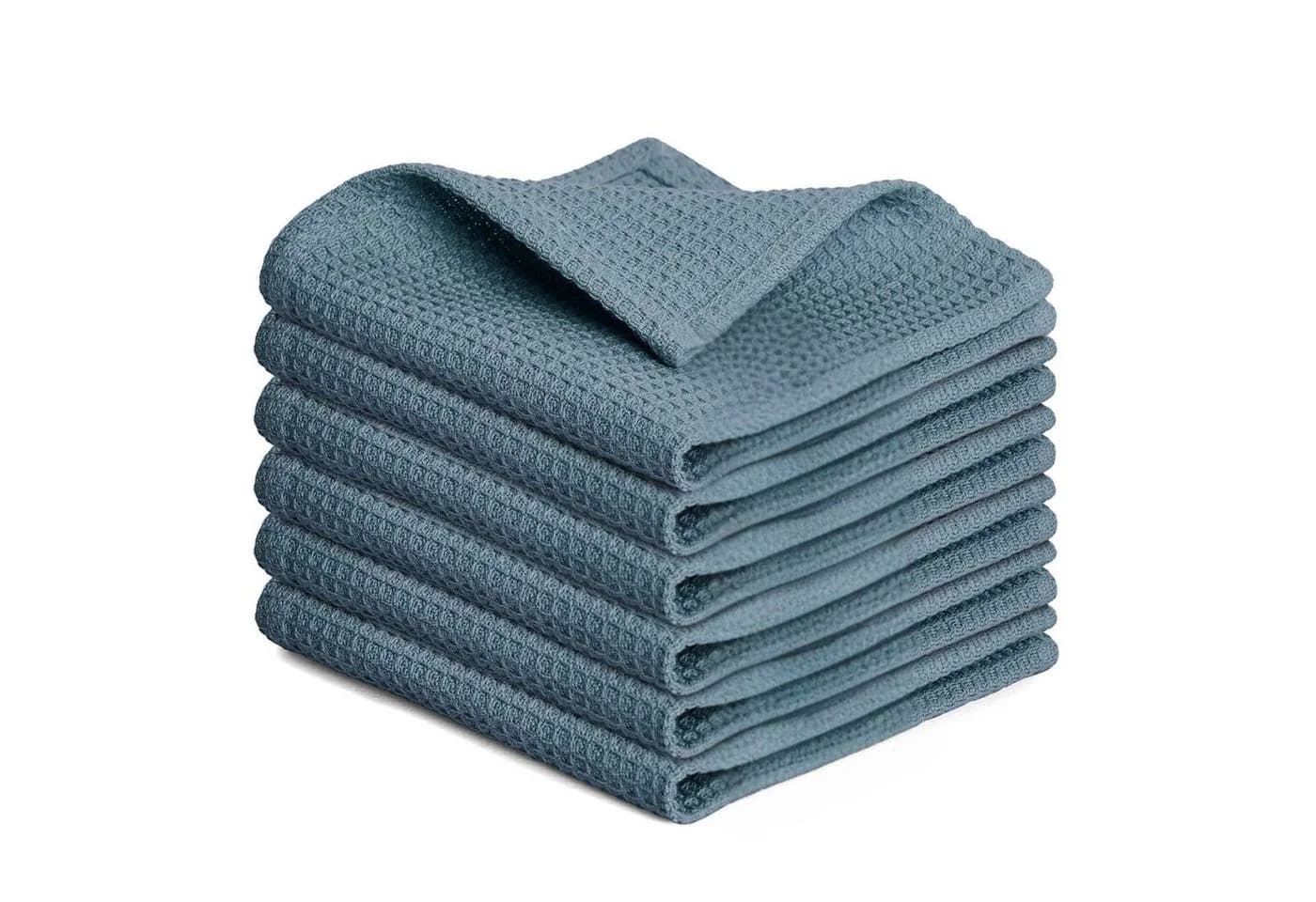 Blumtal Geschirrtuch Set 6-tlg. 100% Baumwolle Blau Saugfähig - Bild 2