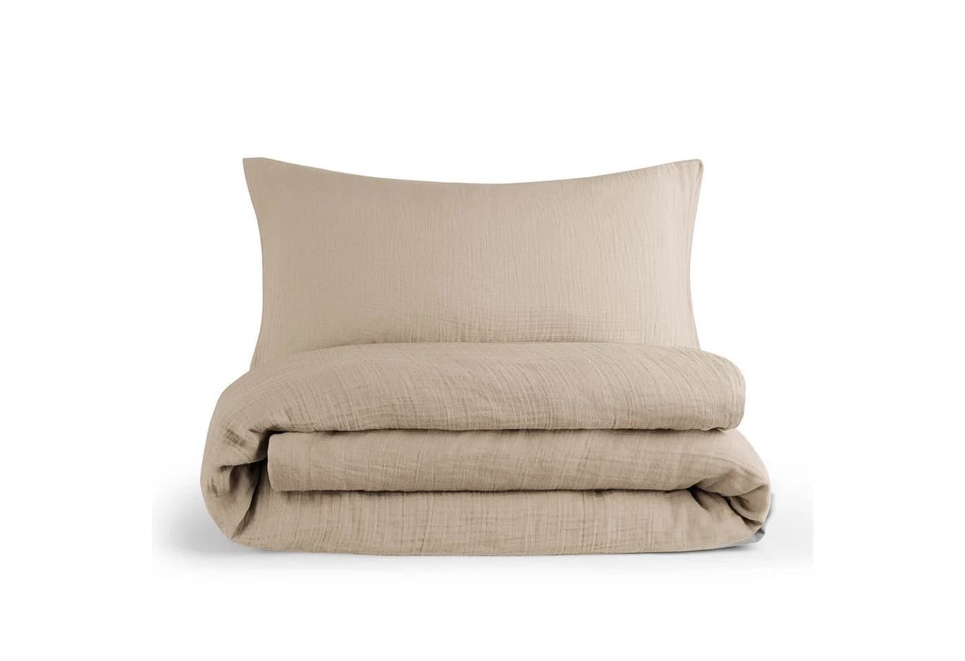 Laleni Kinderbettwäsche Musselin 100% Baumwolle OEKO-TEX Taupe - Bild 2
