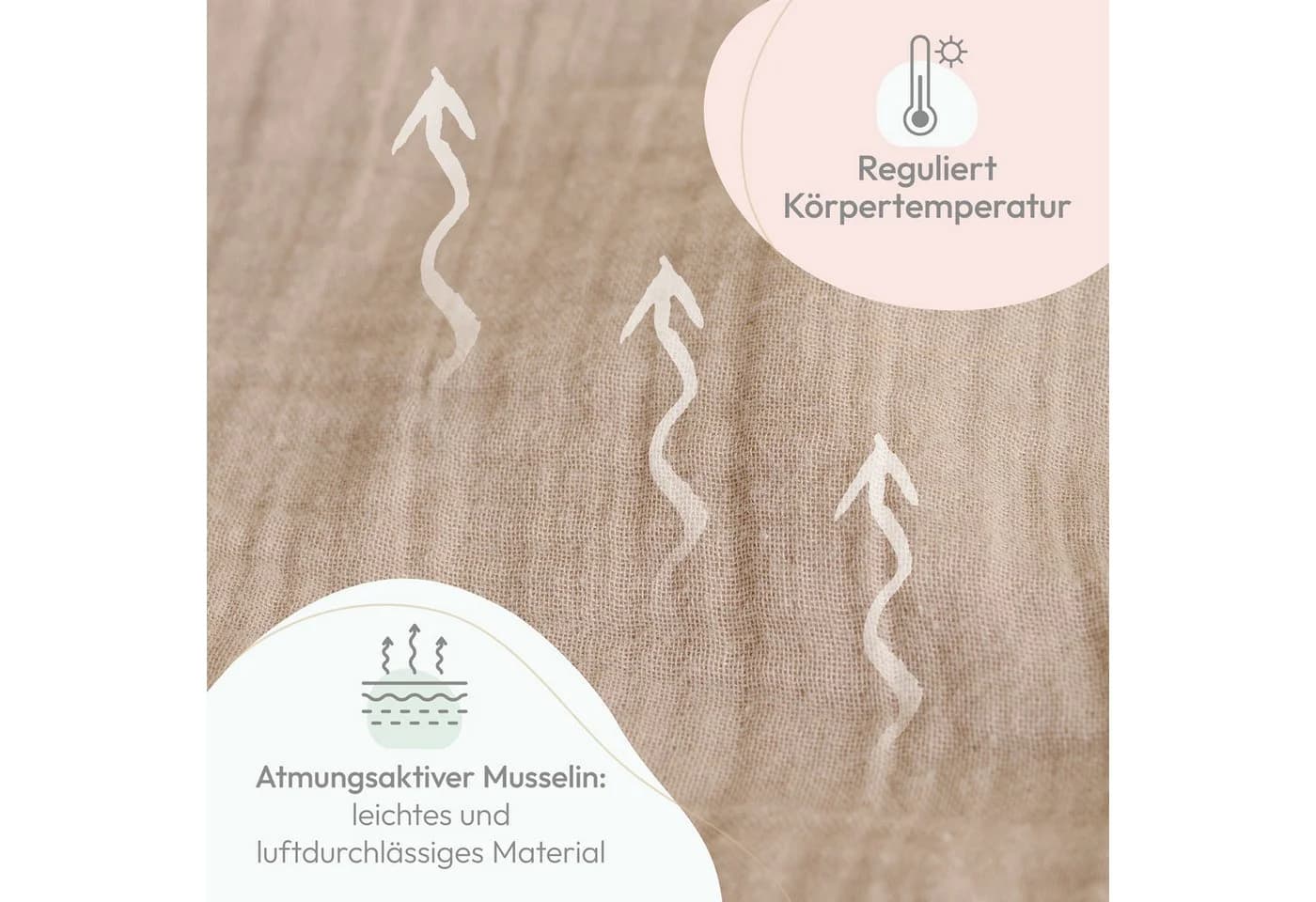 Laleni Kinderbettwäsche Musselin 100% Baumwolle OEKO-TEX Taupe - Bild 4
