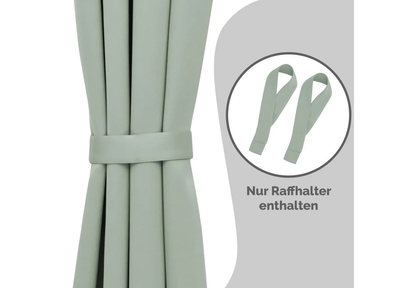 Blumtal Raffhalter 2er-Set Grün für Vorhänge - Bild 4