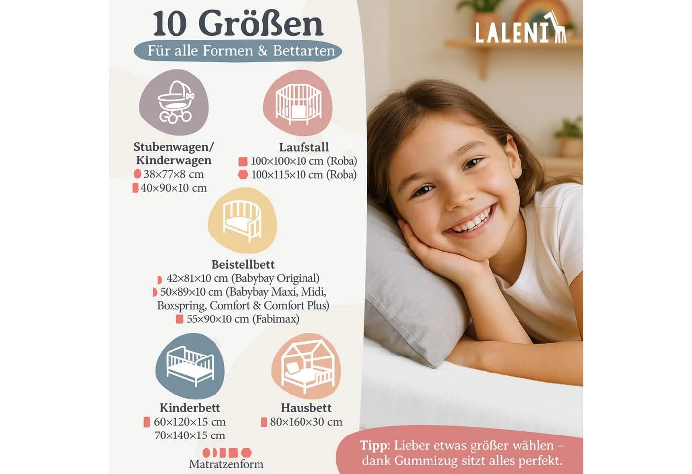 Laleni Spannbettlaken Jersey Weiß 100% Baumwolle