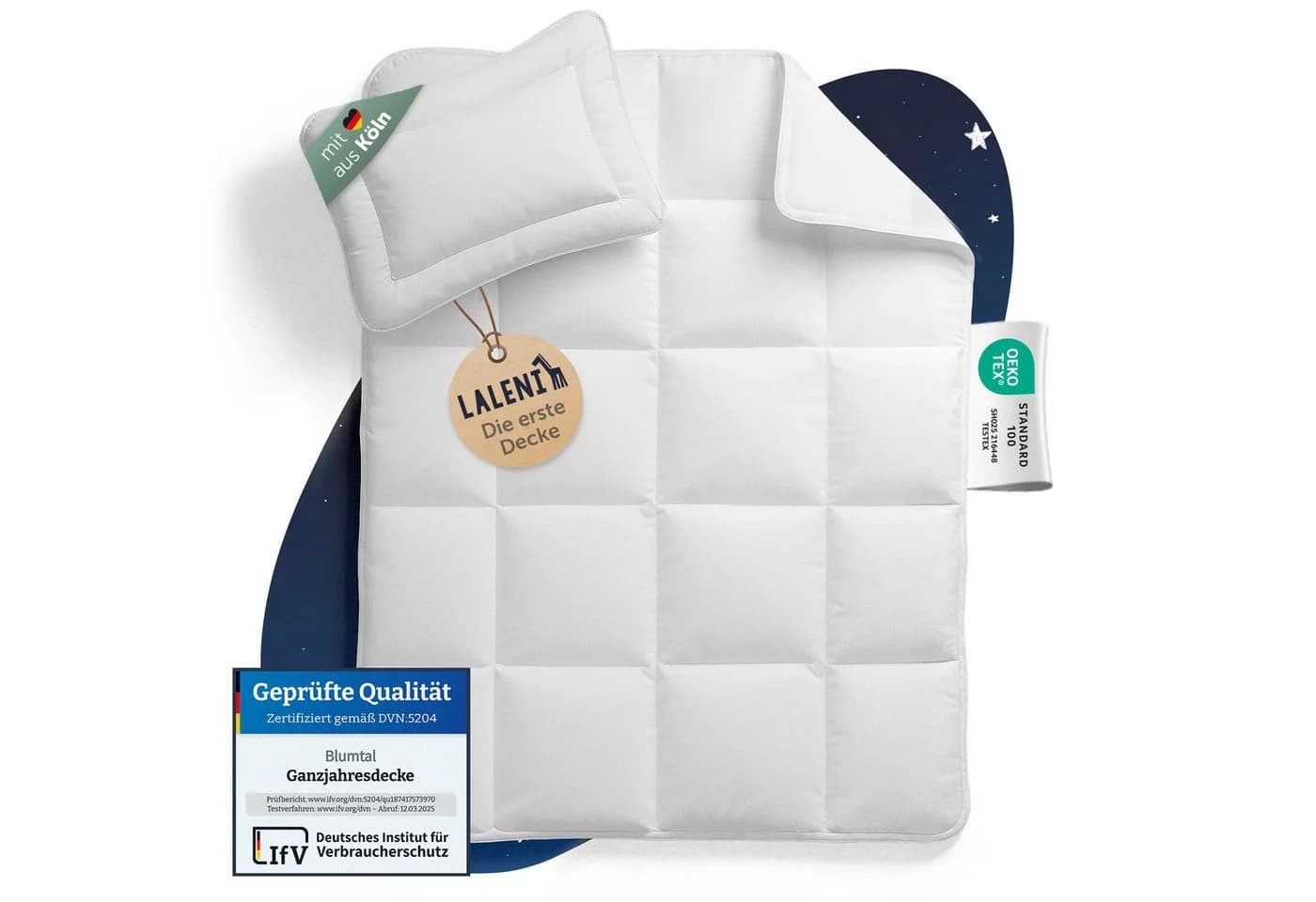 Laleni Babybettdecke und Kissen Set - OEKO-TEX zertifiziert, waschbare Kinderdecke - Bild 2