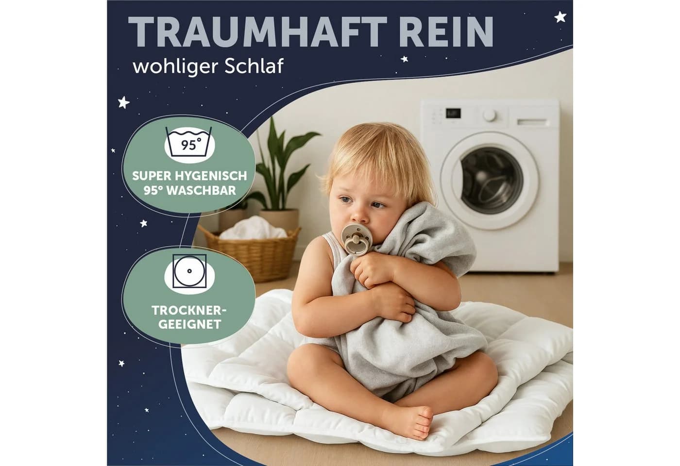 Laleni Babybettdecke und Kissen Set - OEKO-TEX zertifiziert, waschbare Kinderdecke - Bild 5