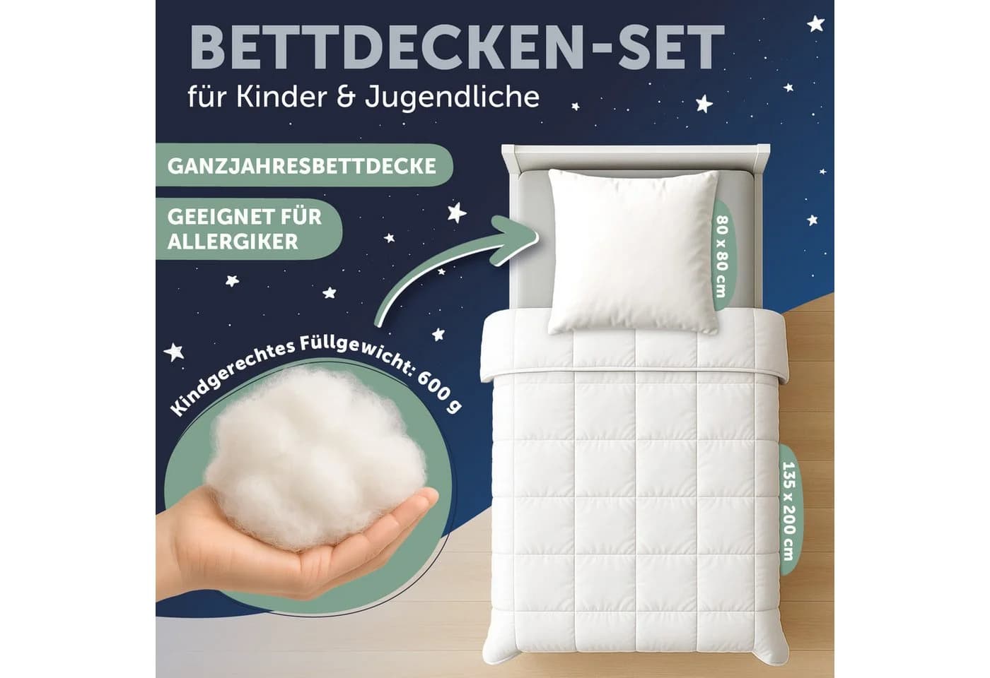 Laleni Babybettdecke und Kissen Set - OEKO-TEX zertifiziert
