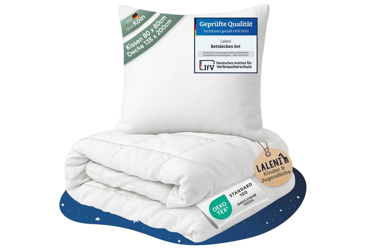Laleni Babybettdecke und Kissen Set - OEKO-TEX zertifiziert - Bild 2