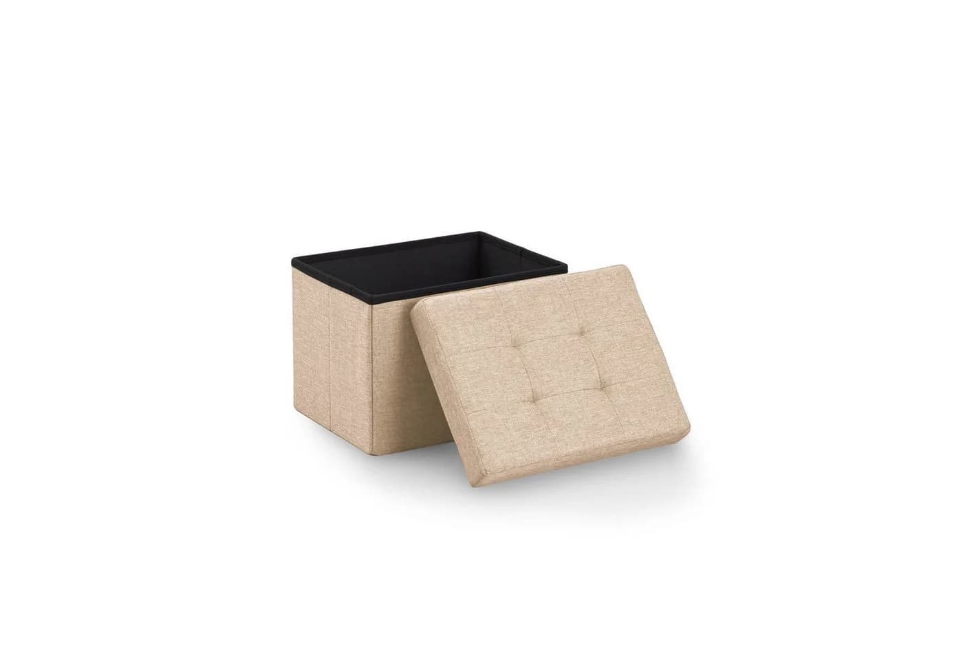 Blumtal Sitztruhe Beige Leinenimitat Stauraum Hocker - Bild 2