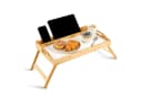 Blumtal Tabletttisch Betttablett Bambus mit Handyhalterung Weiß Bild 2