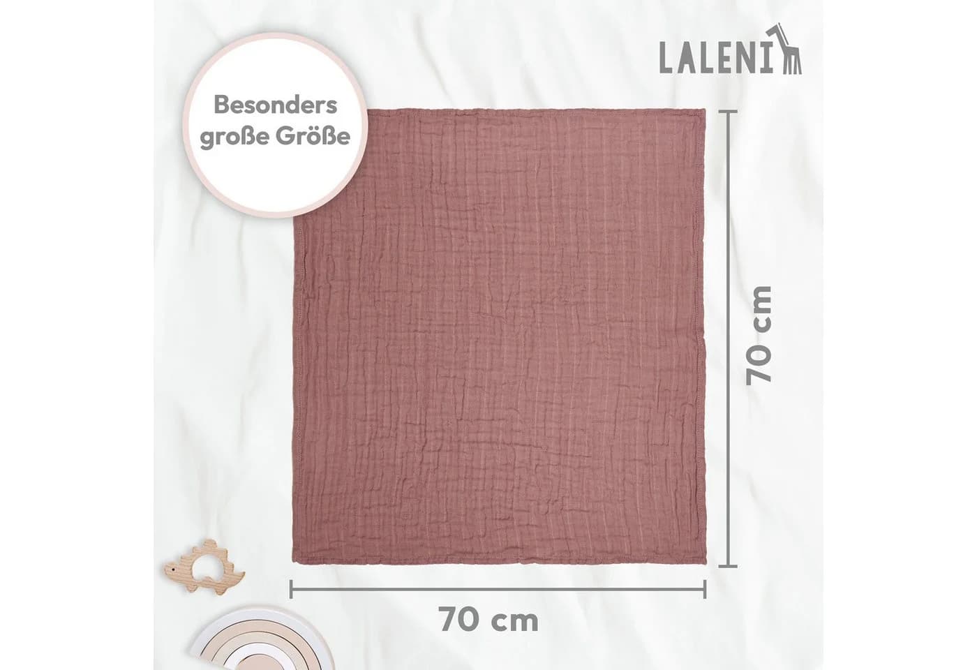Laleni Baby Spucktuch 10-tlg. Rosa Reine Baumwolle OEKO-TEX - Bild 5