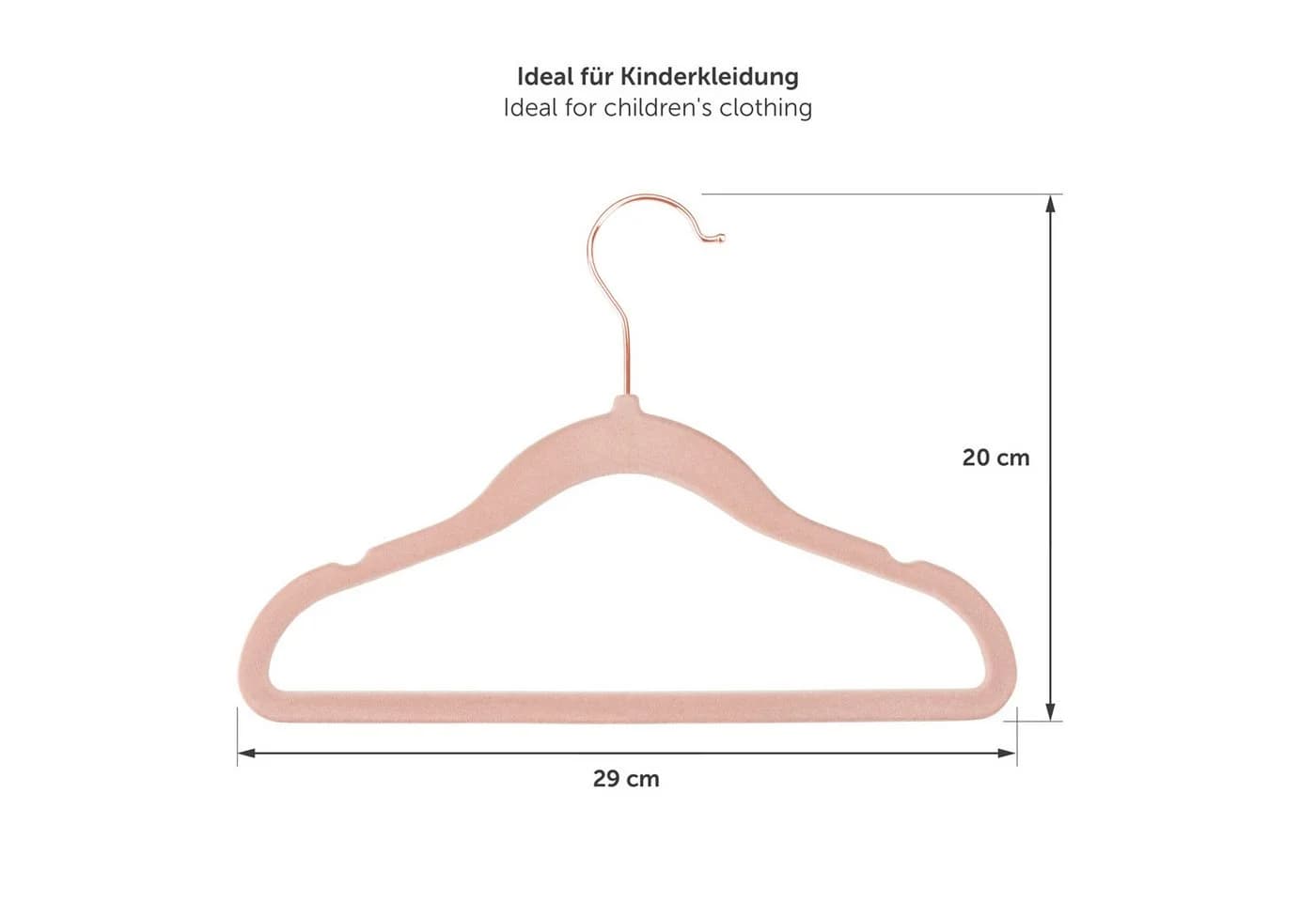 Laleni Kinder-Kleiderbügel 30-tlg. Rosa Samt rutschfest 360° drehbar - Bild 5