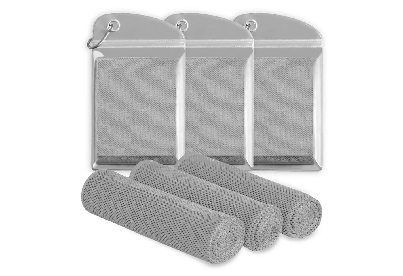 Blumtal Sporthandtuch mit Kühlfunktion Grau Mikrofaser 3er-Pack - Bild 2