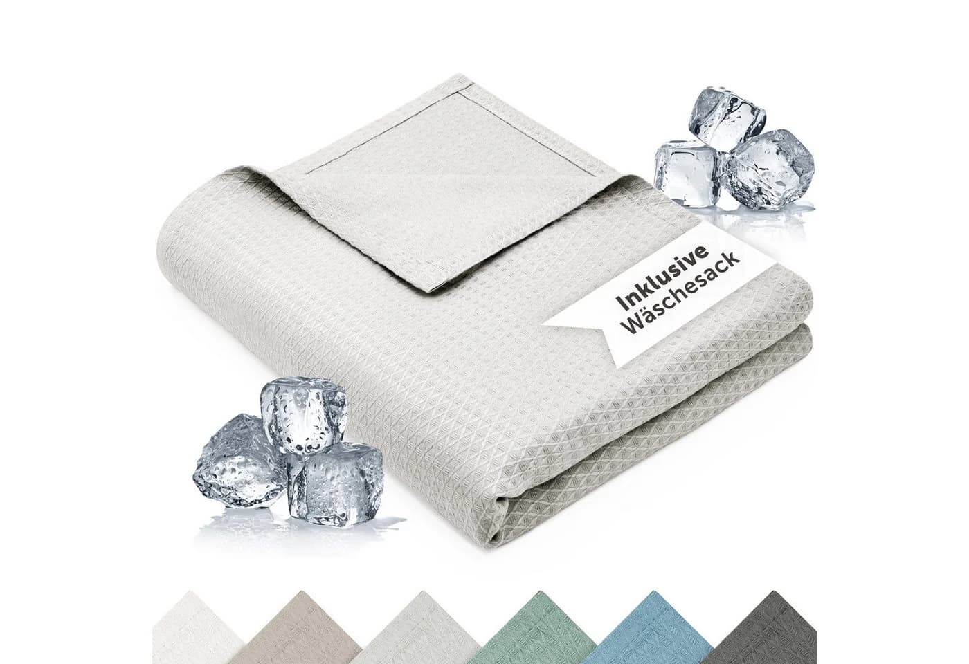 Blumtal Microfaserbettdecke Kühldecke Sommerdecke Bambus Grau - Bild 2