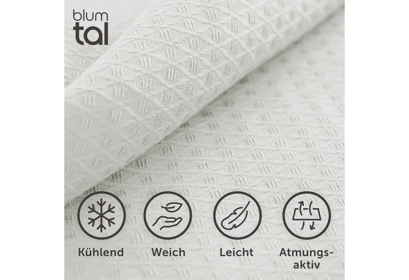 Blumtal Microfaserbettdecke Kühldecke Sommerdecke Bambus Grau - Bild 3
