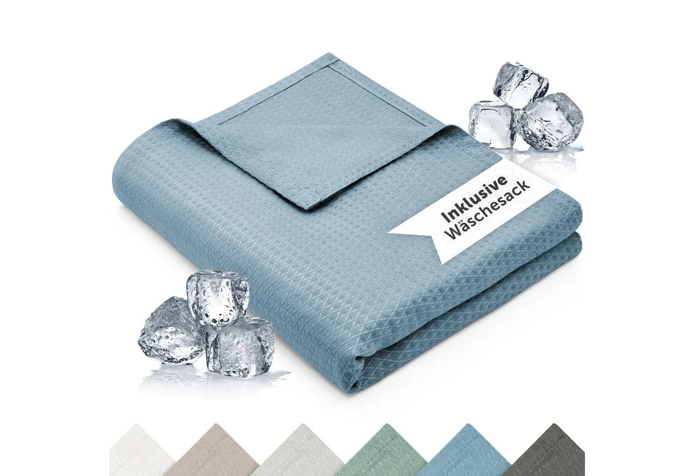 Blumtal Microfaserbettdecke Kühldecke Sommerdecke Bambus Blau - Bild 2