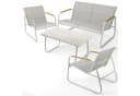 Blumtal Gartenlounge-Set 4-tlg. Grau Stahl Glas Bild 2