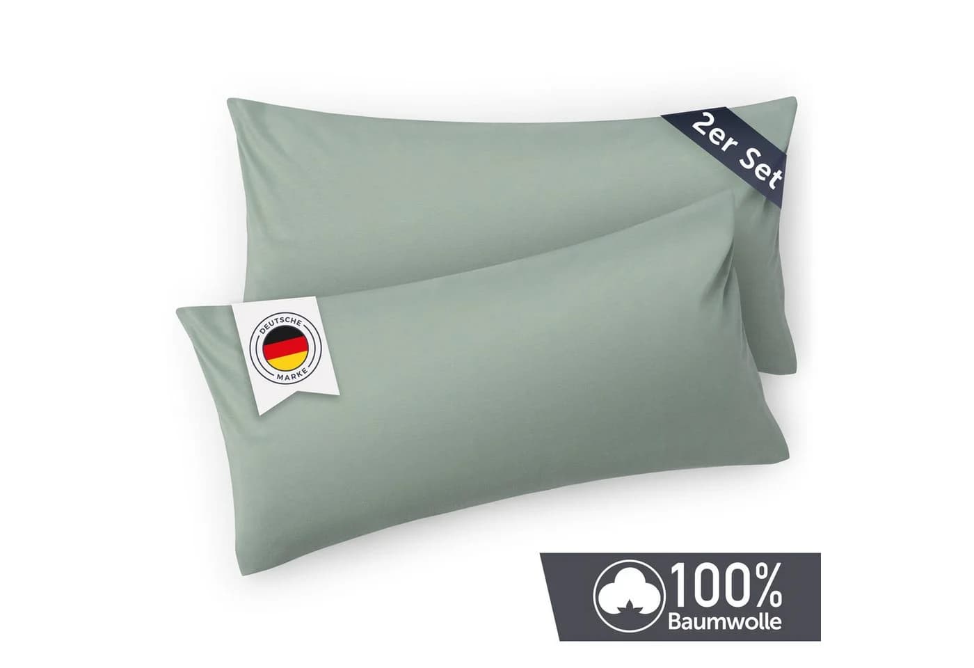 Blumtal Kissenbezug Premium Jersey 2er Set, 100% Baumwolle