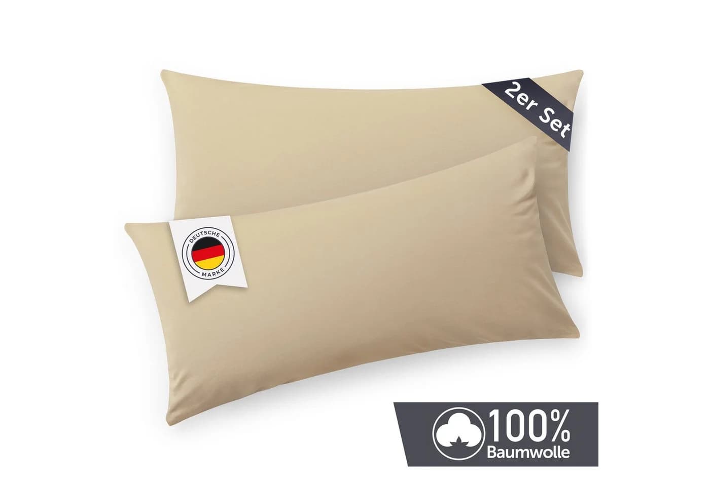 Blumtal Kissenbezug Premium Jersey 2er Set 100% Baumwolle