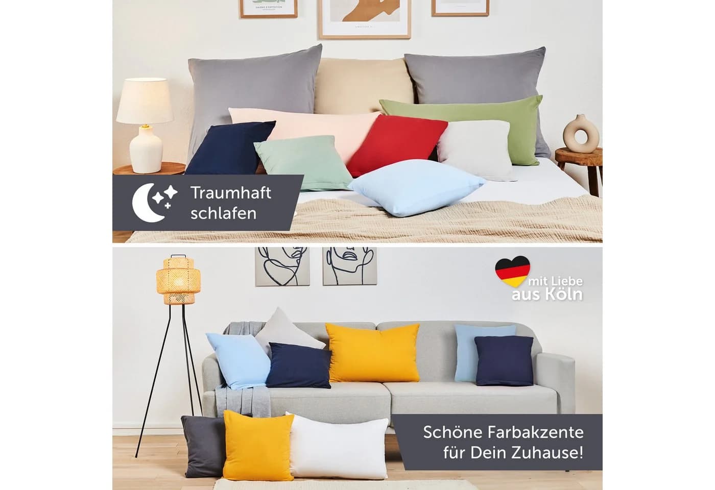 Blumtal Kissenbezug Premium Jersey 2er Set 100% Baumwolle - Bild 4